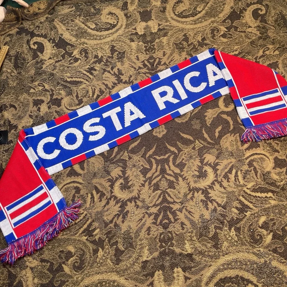 Costa Rica Soccer Football Scarf Licensed New Red Blue Squared New A